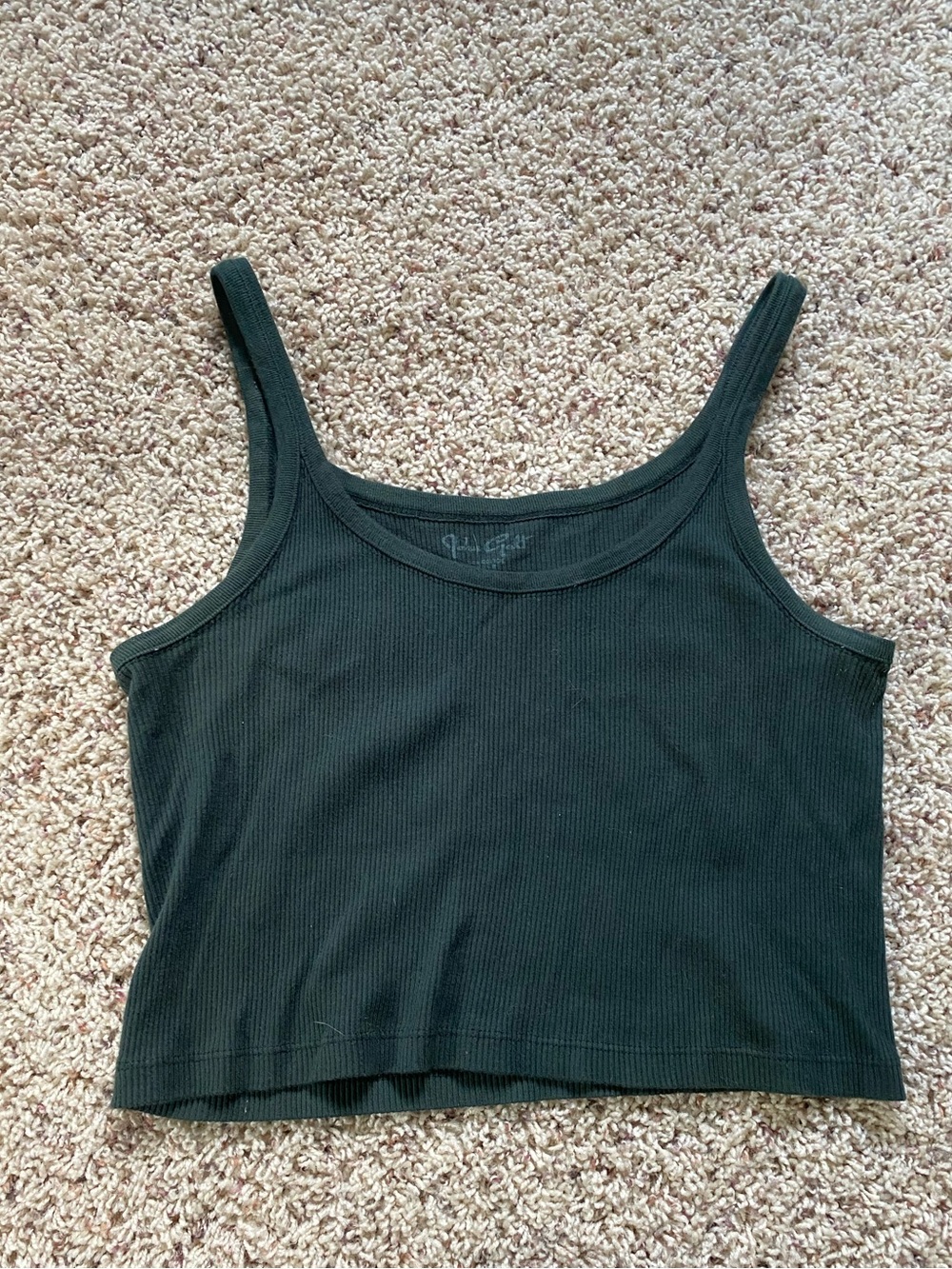 Brandy Melville dark green Ribbed Cropped Tank
